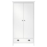 Garde-robe à 2 portes Hill Blanc 89x50x170cm Bois de pin solide – Image 3