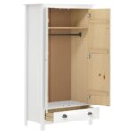 Garde-robe à 2 portes Hill Blanc 89x50x170cm Bois de pin solide – Image 4