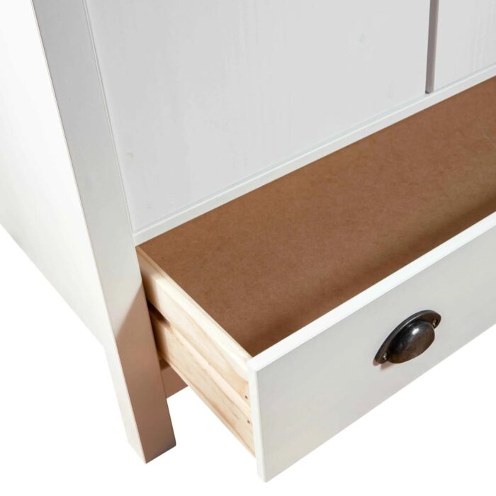 Garde-robe à 2 portes Hill Blanc 89x50x170cm Bois de pin solide – Image 6