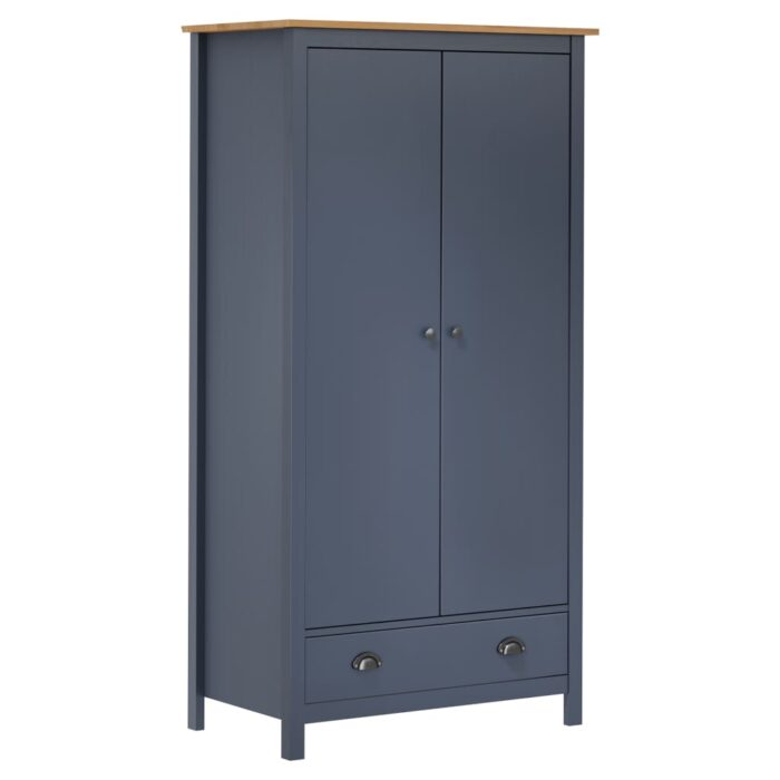 VXL8719883910154_a_en_hd_1.jpg Garde-robe à 2 portes Hill Gris 89x50x170cm Bois de pin solide – Image 1