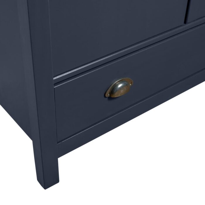 Garde-robe à 2 portes Hill Gris 89x50x170cm Bois de pin solide – Image 4