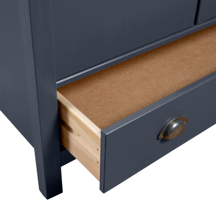 Garde-robe à 2 portes Hill Gris 89x50x170cm Bois de pin solide – Image 5