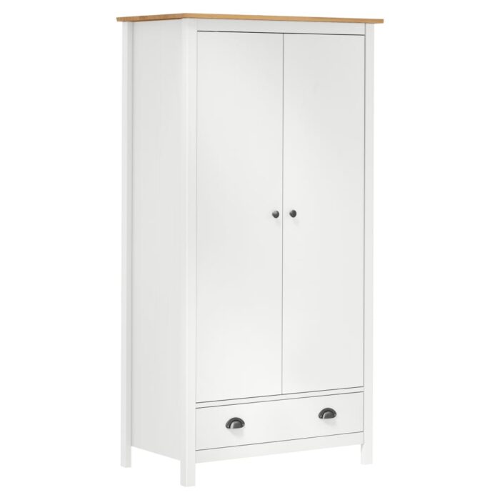 VXL8719883910161_a_en_hd_1.jpg Garde-robe à 2 portes Hill Blanc 89x50x170cm Bois de pin solide – Image 1