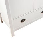 Garde-robe à 2 portes Hill Blanc 89x50x170cm Bois de pin solide – Image 5