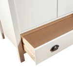 Garde-robe à 2 portes Hill Blanc 89x50x170cm Bois de pin solide – Image 6