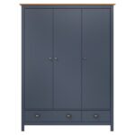 Garde-robe à 3 portes Hill Gris 127x50x170 cm Pin solide – Image 2