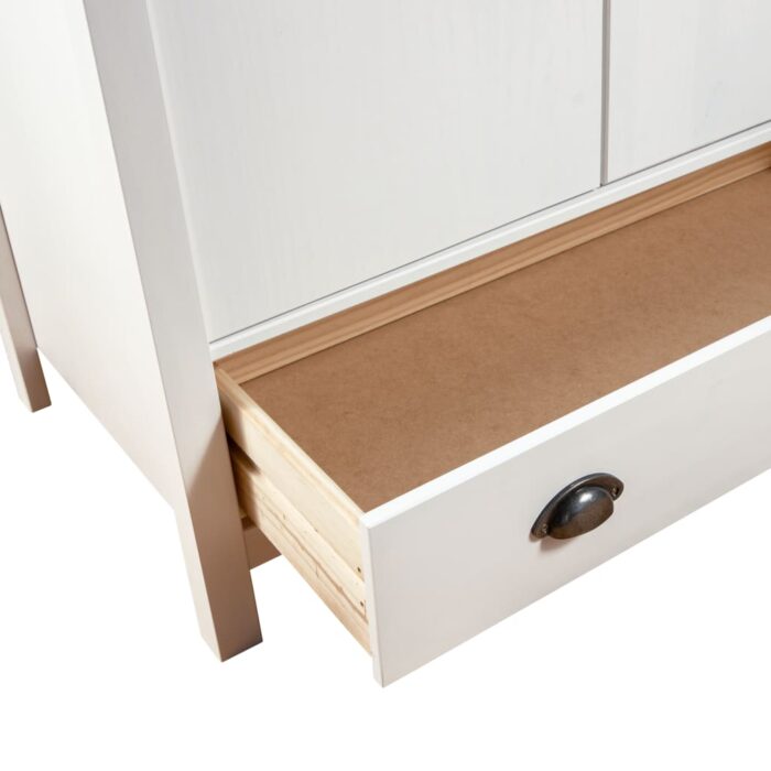 Garde-robe à 3 portes Hill Blanc 127x50x170 cm Bois pin solide – Image 6