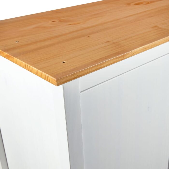 Garde-robe à 3 portes Hill Blanc 127x50x170 cm Bois pin solide – Image 7