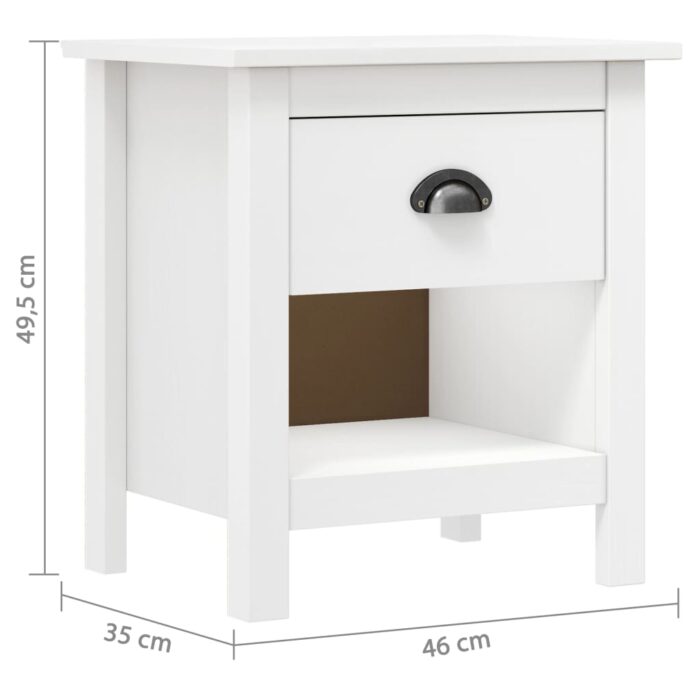 Tables de chevet 2 pcs Hill 46x35x49,5 cm Bois de pin solide – Image 7