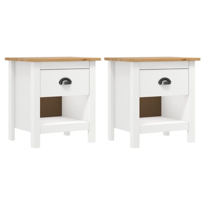 Tables de chevet 2 pcs Hill 46x35x49,5 cm Bois de pin solide – Image 1