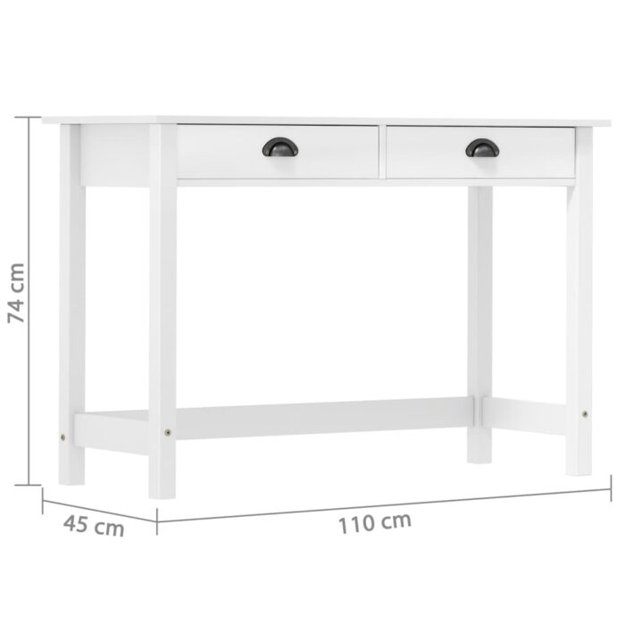Table console Hill avec 2 tiroirs 110x45x74 cm Bois pin massif – Image 6