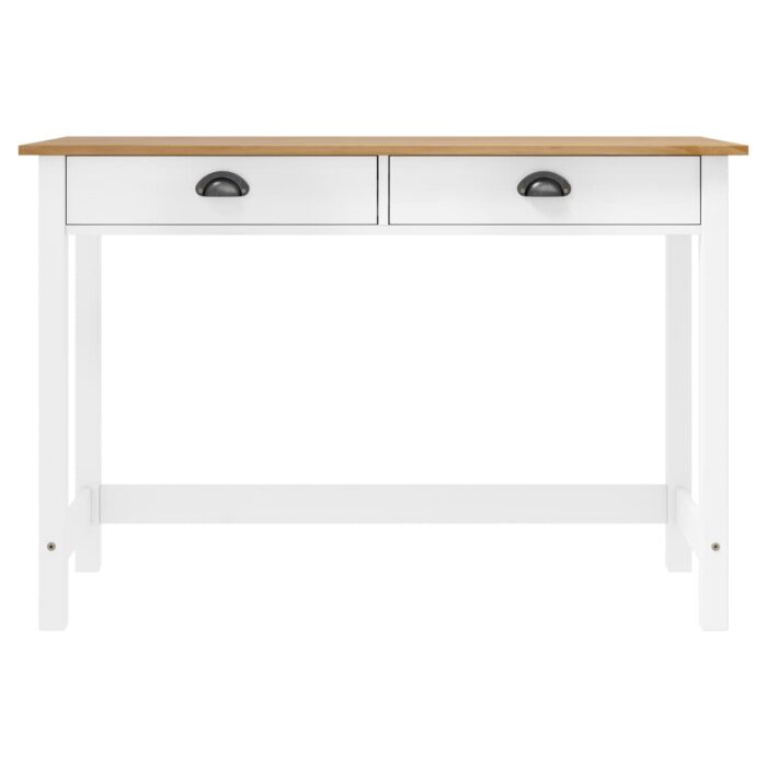 Table console Hill avec 2 tiroirs 110x45x74 cm Pin solide – Image 2