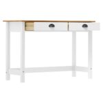 Table console Hill avec 2 tiroirs 110x45x74 cm Pin solide – Image 3