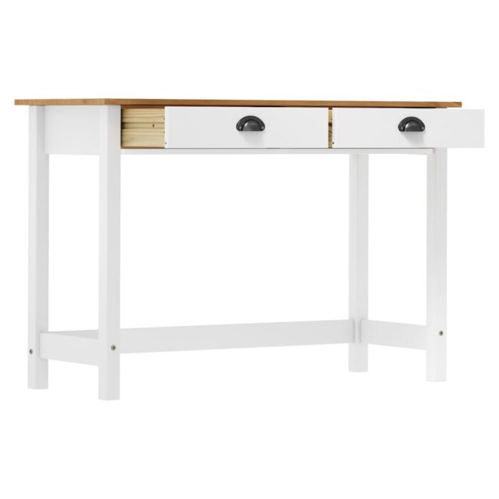 Table console Hill avec 2 tiroirs 110x45x74 cm Pin solide – Image 3