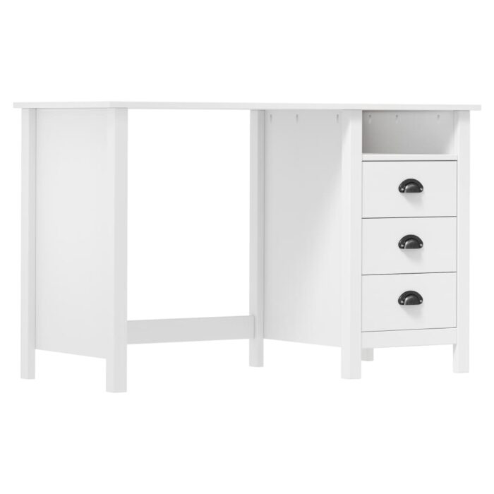 Bureau Hill avec 3 tiroirs 120x50x74 cm Bois pin massif – Image 1