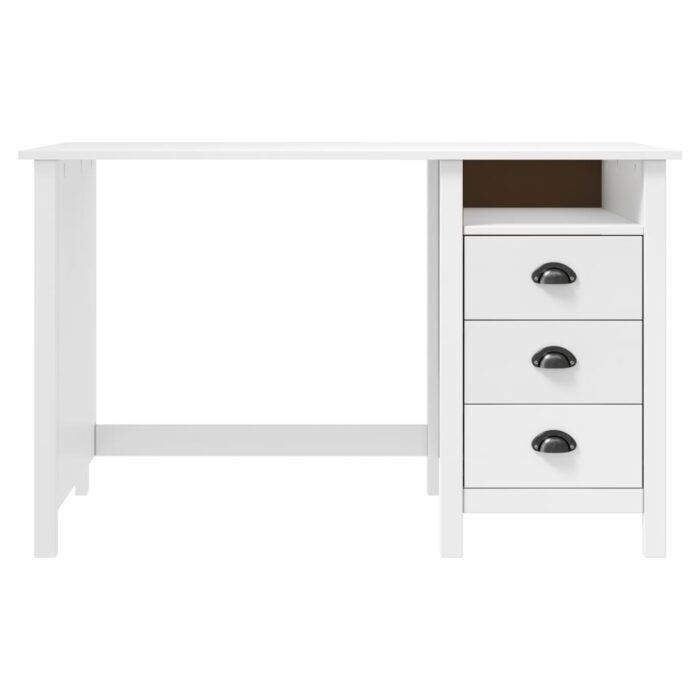 Bureau Hill avec 3 tiroirs 120x50x74 cm Bois pin massif – Image 2