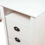Bureau Hill Blanc 150x50x74 cm Bois de pin solide – Image 4