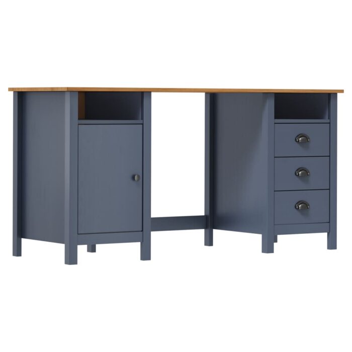 VXL8719883910673_a_en_hd_1.jpg Bureau Hill Gris 150x50x74 cm Bois de pin solide – Image 1