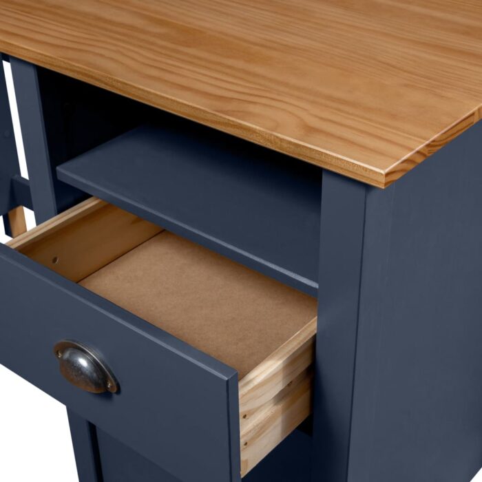 Bureau Hill Gris 150x50x74 cm Bois de pin solide – Image 4