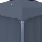 Tonnelle avec rideau 4x3 m Anthracite Aluminium – Image 5