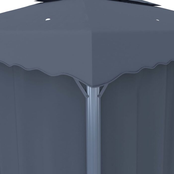 Tonnelle avec rideau 4x3 m Anthracite Aluminium – Image 5