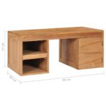Table basse 90x50x40 cm bois de teck massif – Image 6