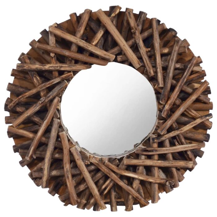 Miroir mural 40 cm Teck Rond – Image 1