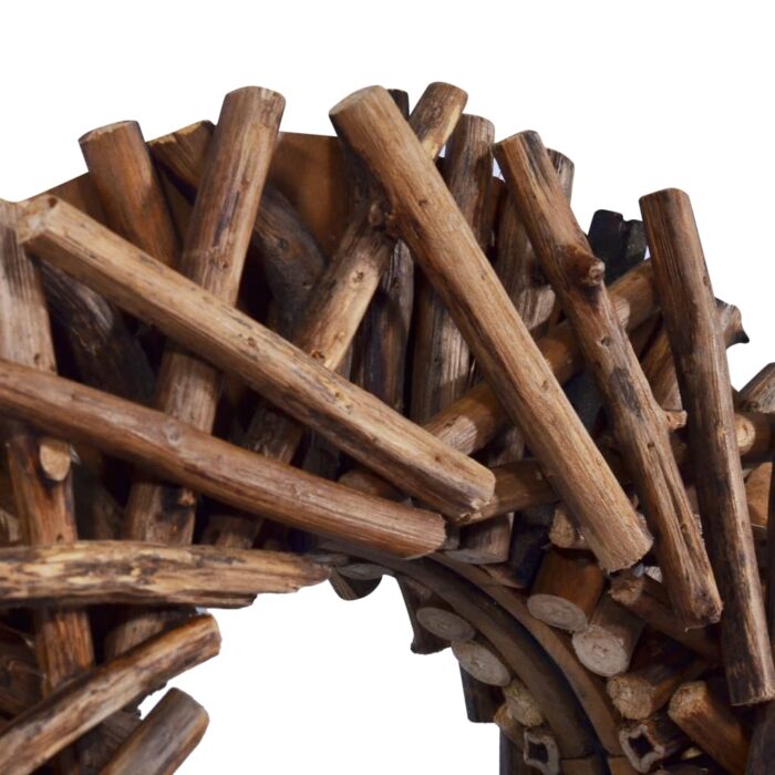 Miroir mural 40 cm Teck Rond – Image 4