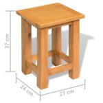 Tables d'appoint 2 pcs 27 x 24 x 37 cm Bois de chêne massif – Image 5