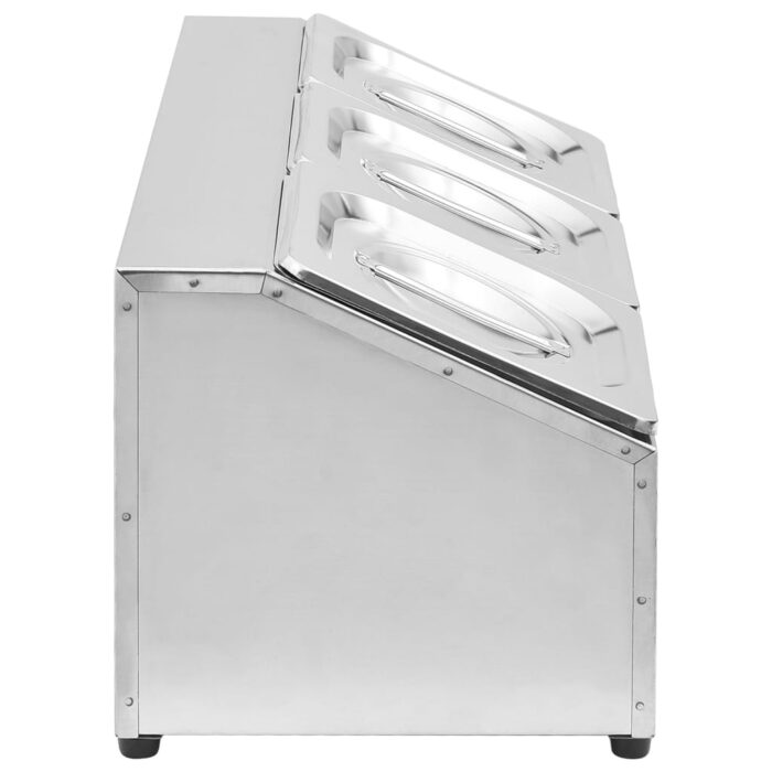 Récipient Gastronorm avec 3 bacs GN 1/6 Acier inoxydable – Image 2