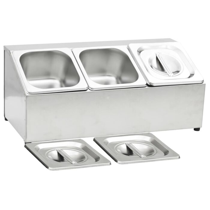 Récipient Gastronorm avec 3 bacs GN 1/6 Acier inoxydable – Image 4