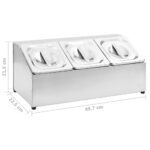 Récipient Gastronorm avec 3 bacs GN 1/6 Acier inoxydable – Image 7