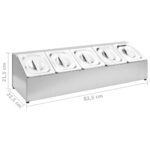 Récipient Gastronorm avec 5 bacs GN 1/6 Acier inoxydable – Image 7