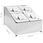 Récipient Gastronorm avec 4 bacs GN 1/6 Acier inoxydable – Image 7