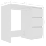 Bureau Blanc 90x45x76 cm Bois d’ingénierie – Image 4