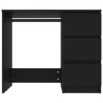 Bureau Noir 90x45x76 cm Bois d’ingénierie – Image 2