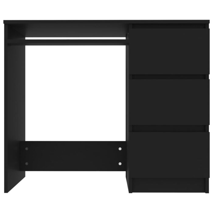 Bureau Noir 90x45x76 cm Bois d’ingénierie – Image 2