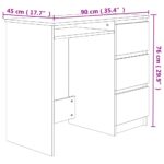 Bureau Chêne sonoma 90x45x76 cm Bois d’ingénierie – Image 5