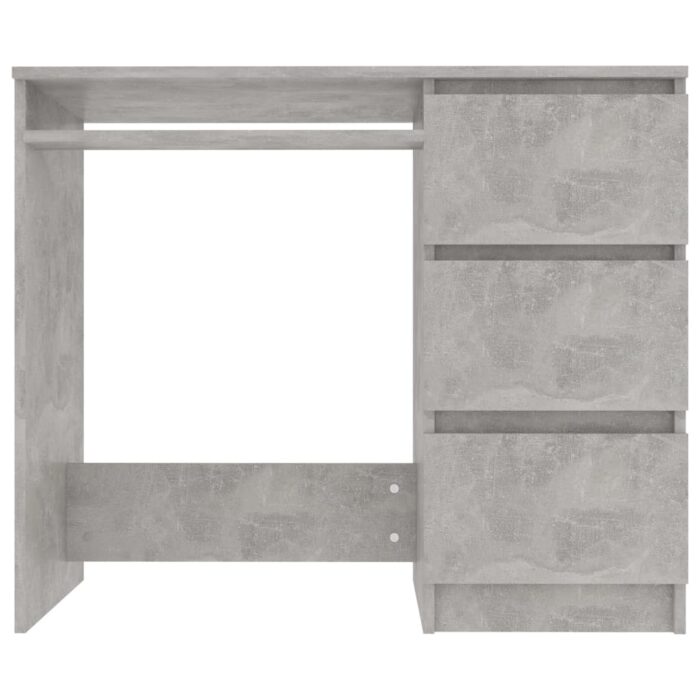 Bureau Gris béton 90x45x76 cm Bois d’ingénierie – Image 2