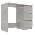 Bureau Gris béton 90x45x76 cm Bois d’ingénierie – Image 4
