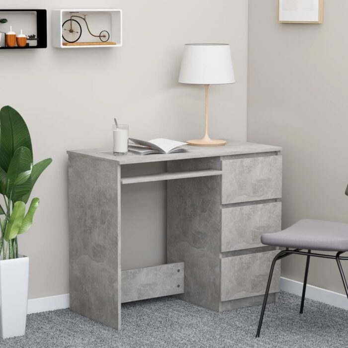 VXL8719883914398_m_en_hd_1.jpg Bureau Gris béton 90x45x76 cm Bois d’ingénierie – Image 1