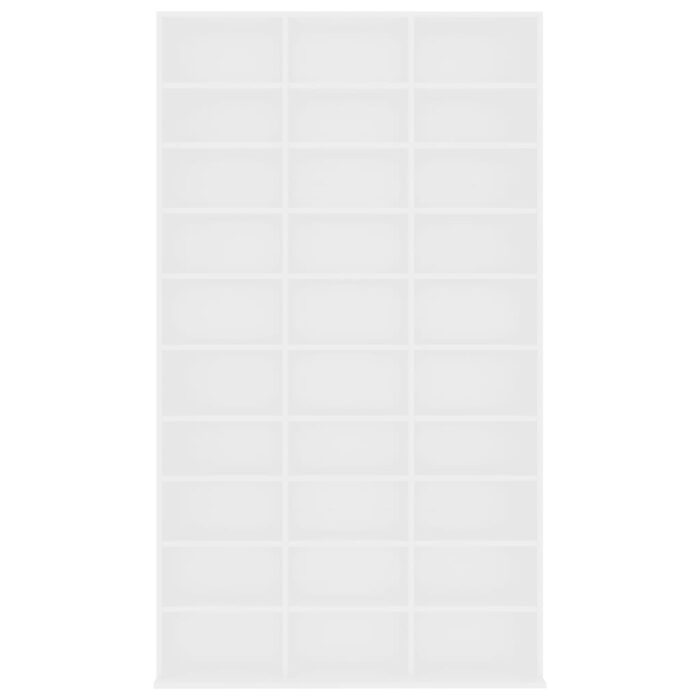 Armoire à CD Blanc 102x16x177,5 cm Bois d'ingénierie – Image 2