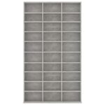 Armoire à CD Gris béton 102x16x177,5 cm Bois d'ingénierie – Image 2