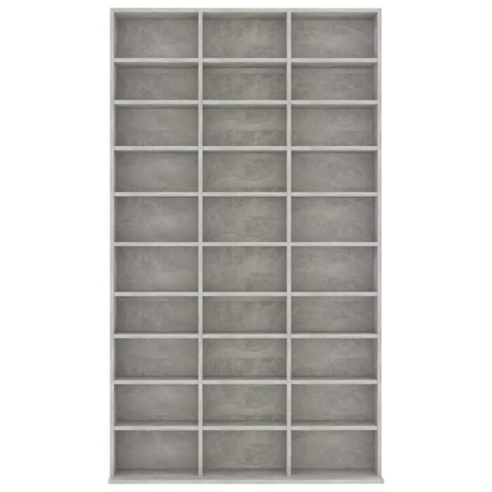 Armoire à CD Gris béton 102x16x177,5 cm Bois d'ingénierie – Image 2