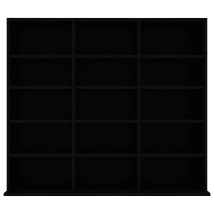 Armoire à CD Noir 100x23x89,5 cm Aggloméré – Image 2