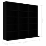 Armoire à CD Noir 100x23x89,5 cm Aggloméré – Image 4