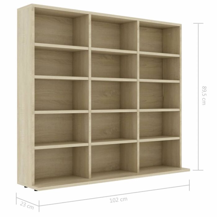 Armoire à CD Chêne sonoma 100x23x89,5 cm Bois d’ingénierie – Image 4