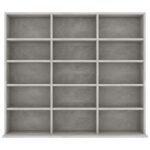 Armoire à CD Gris béton 100x23x89,5 cm Bois d’ingénierie – Image 2