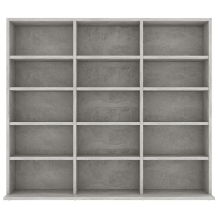 Armoire à CD Gris béton 100x23x89,5 cm Bois d’ingénierie – Image 2