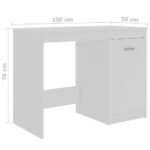 Bureau Blanc 100x50x76 cm Bois d'ingénierie – Image 7